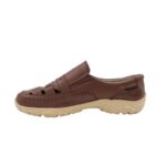 ⁦حذاء جلد طبيعي للرجال لون بني غامق ونعل بيج⁩ - الصورة ⁦7⁩