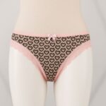 كيلوت داخلي للنساء لون بطيخي بتصميم قلوب One Size