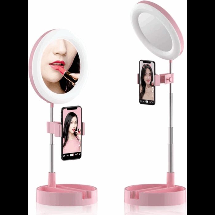 103383010_685eb7c67f37f مصباح حلقي LED 3 في 1 قابل للطي لسطح المكتب - الصورة 1