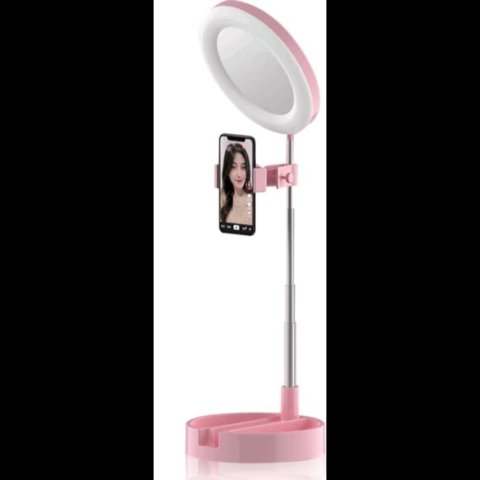 ⁦مصباح حلقي LED 3 في 1 قابل للطي لسطح المكتب⁩ - الصورة ⁦4⁩