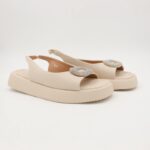 ⁦صندل للصبايا قماش لون بيج⁩ - الصورة ⁦5⁩