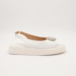 ⁦صندل للصبايا قماش لون ابيض⁩ - الصورة ⁦3⁩