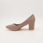 ⁦حذاء كعب عريض عالي للنساء لون بني⁩ - الصورة ⁦6⁩