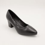 ⁦حذاء كعب عريض عالي للنساء لون اسود⁩ - الصورة ⁦5⁩