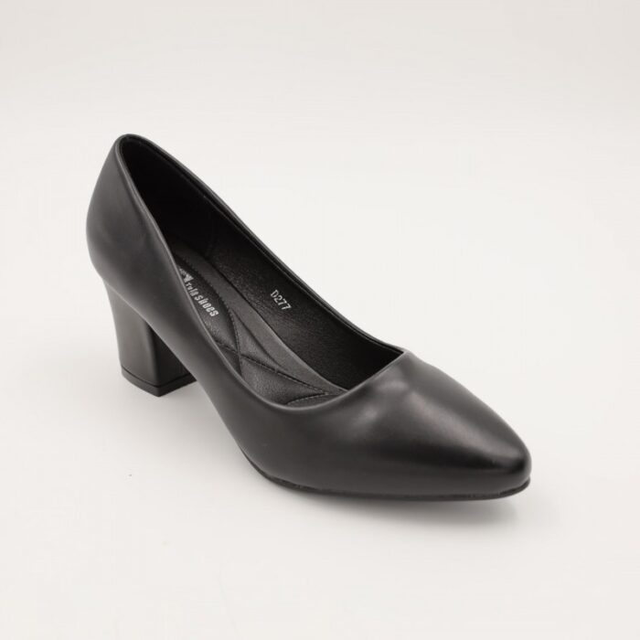 ⁦حذاء كعب عريض عالي للنساء لون اسود⁩ - الصورة ⁦5⁩