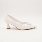 ⁦حذاء كعب رفيع عالي للنساء لون ابيض⁩ - الصورة ⁦3⁩