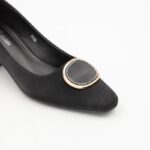 ⁦حذاء كعب عريض عالي للنساء لون اسود⁩ - الصورة ⁦2⁩