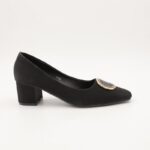 ⁦حذاء كعب عريض عالي للنساء لون اسود⁩ - الصورة ⁦5⁩