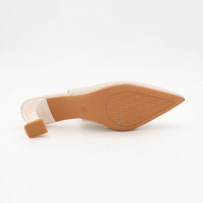 103383237_685eb979bba5a حذاء كعب متوسط رفيع ستاتي بتصميم مفتوح من الخلف لون بيج - الصورة 1