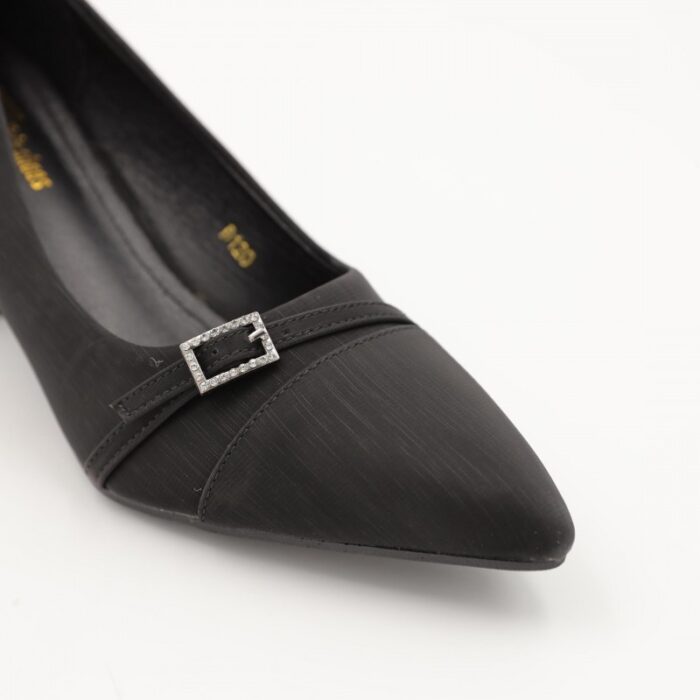 ⁦حذاء كعب عالي عريض لون اسود⁩ - الصورة ⁦6⁩