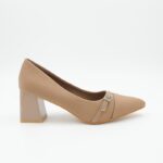 ⁦حذاء كعب عالي عريض لون بيج⁩ - الصورة ⁦5⁩