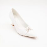 ⁦حذاء كعب عالي رفيع للنساء لون ابيض⁩ - الصورة ⁦2⁩