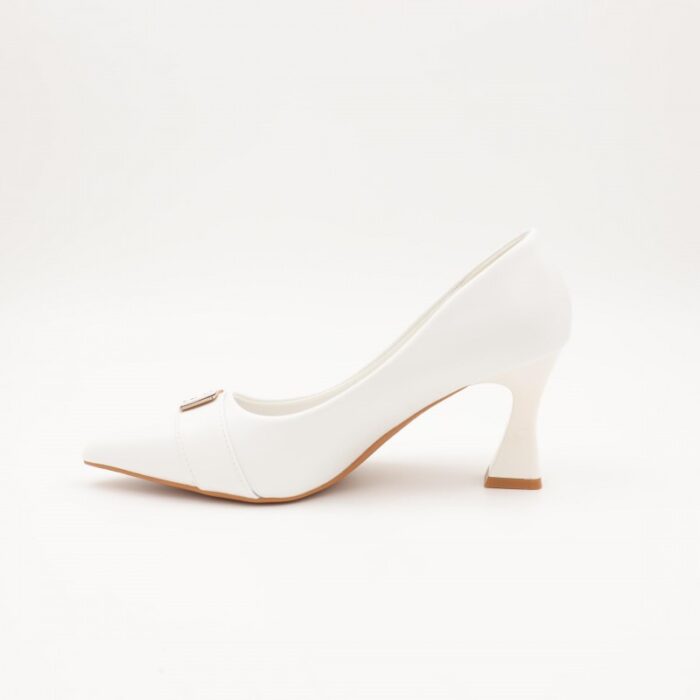 ⁦حذاء كعب عالي رفيع للنساء لون ابيض⁩ - الصورة ⁦6⁩