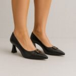 ⁦حذاء كعب عالي رفيع للنساء لون اسود⁩ - الصورة ⁦6⁩