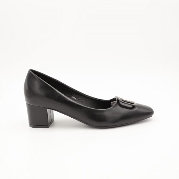 ⁦حذاء كعب متوسط نسائي بتصميم كلاسيكي لون اسود⁩ - الصورة ⁦3⁩