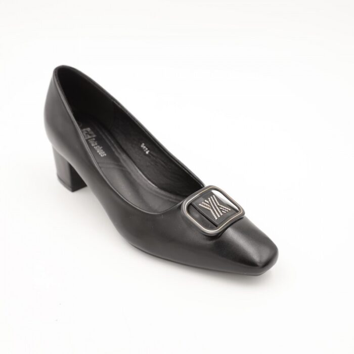 ⁦حذاء كعب متوسط نسائي بتصميم كلاسيكي لون اسود⁩ - الصورة ⁦6⁩