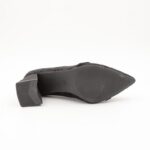 ⁦حذاء كعب نسائي أنيق بتصميم كلاسيكي بنقشة لون اسود⁩ - الصورة ⁦6⁩