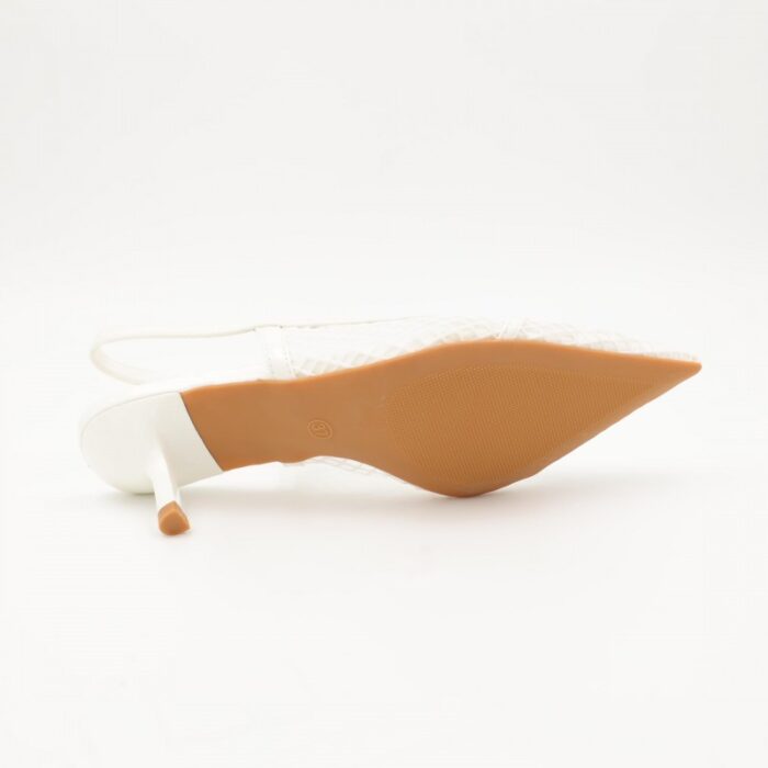 103383270_685eba07b2632 حذاء كعب متوسط رفيع نسائي بتصميم كلاسيكي مشبك مفتوح من الخلف لون ابيض - الصورة 1