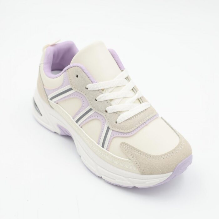 ⁦حذاء سبورت مريح و انيق و عملي للصبايا لون ابيض ونهدي⁩ - الصورة ⁦6⁩