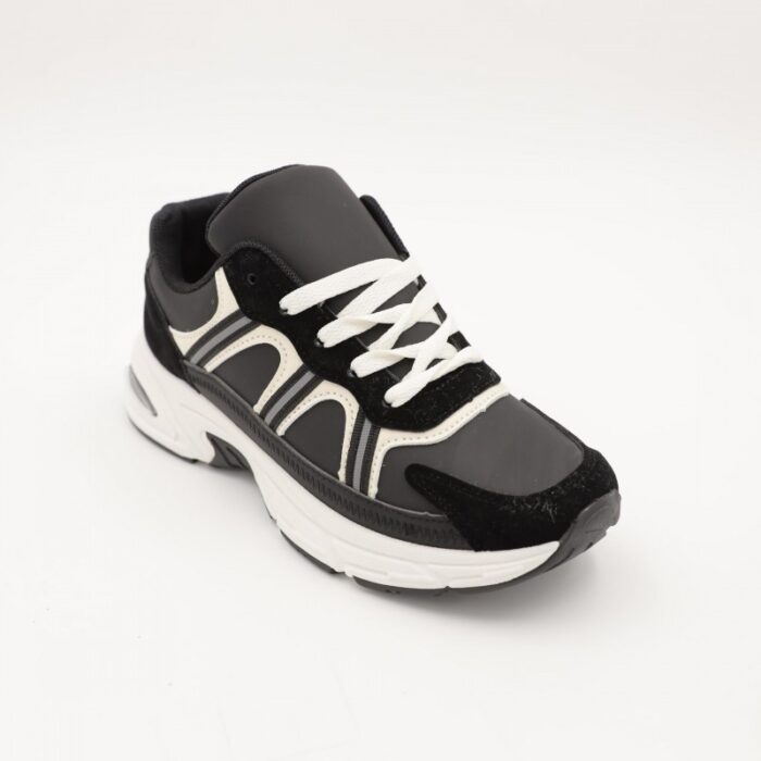 ⁦حذاء سبورت مريح و انيق و عملي للصبايا لون اسود وبيج⁩ - الصورة ⁦2⁩