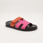 صندل ستاتي لون فوشي وبرتقالي