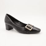 ⁦حذاء كعب متوسط نسائي بتصميم كلاسيكي مع احزمه مزخرفه لون اسود⁩ - الصورة ⁦5⁩