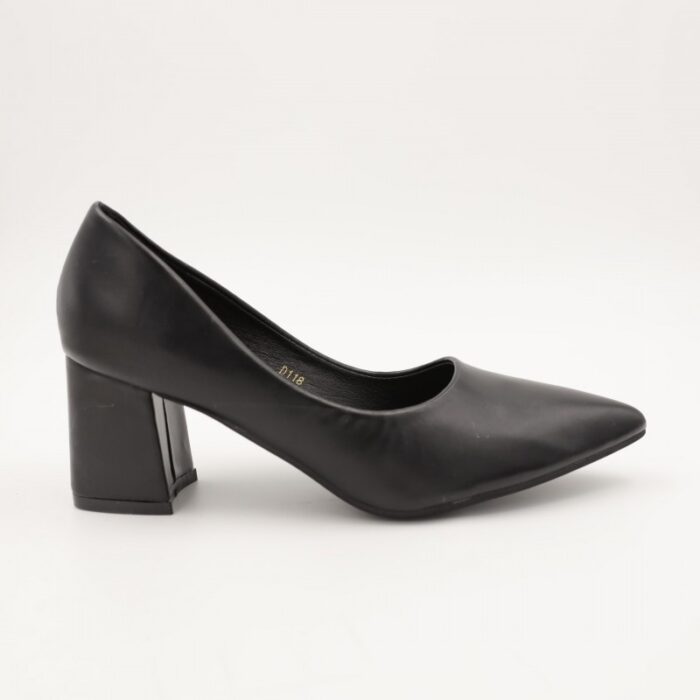 ⁦حذاء كعب عريض متوسط للنساء لون اسود⁩ - الصورة ⁦3⁩