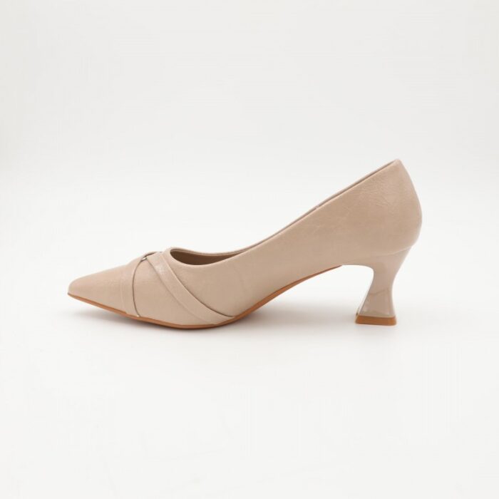 ⁦حذاء كعب رفيع متوسط للنساء لون عسلي⁩ - الصورة ⁦6⁩