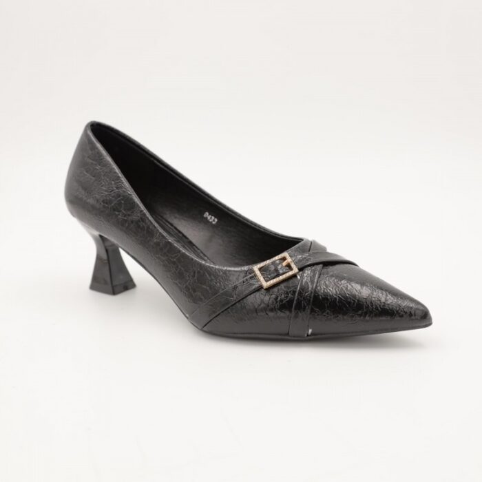 ⁦حذاء كعب رفيع متوسط للنساء لون اسود⁩ - الصورة ⁦2⁩