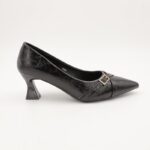 ⁦حذاء كعب رفيع متوسط للنساء لون اسود⁩ - الصورة ⁦3⁩