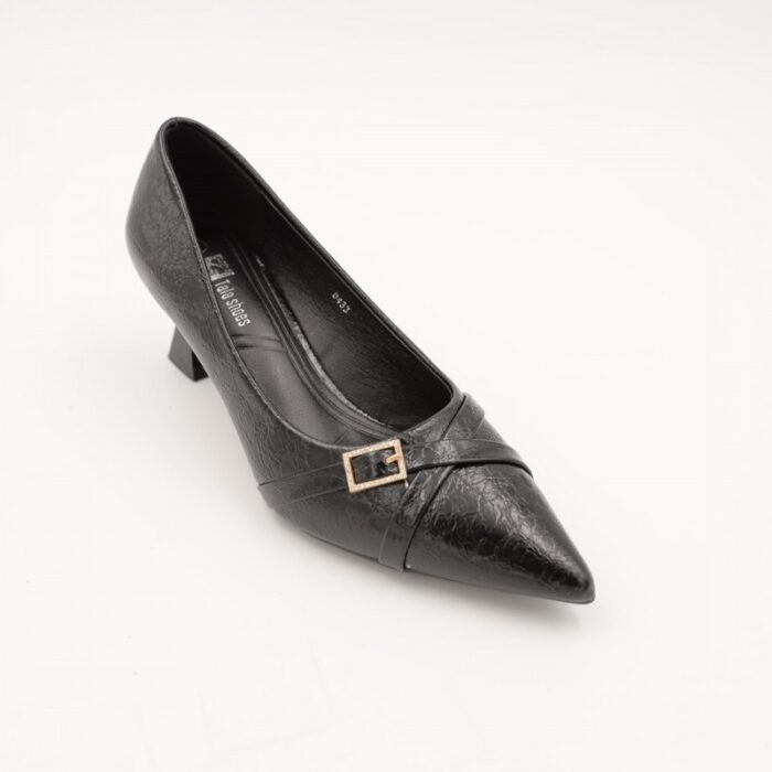 ⁦حذاء كعب رفيع متوسط للنساء لون اسود⁩ - الصورة ⁦5⁩