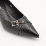 ⁦حذاء كعب رفيع متوسط للنساء لون اسود⁩ - الصورة ⁦6⁩