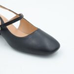 ⁦حذاء كعب ستاتي عريض متوسط مفتوح من الخلف لون اسود⁩ - الصورة ⁦4⁩