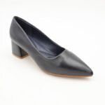 ⁦حذاء كعب ستاتي عريض متوسط لون كحلي⁩ - الصورة ⁦3⁩