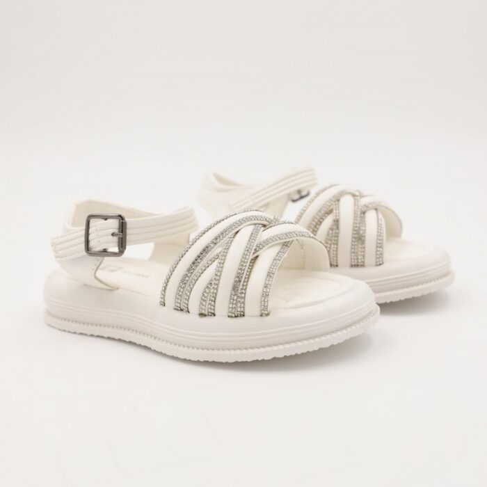 103383342_685ebb0ee61ab صندل بناتي لون ابيض مع سترس فضي - الصورة 1