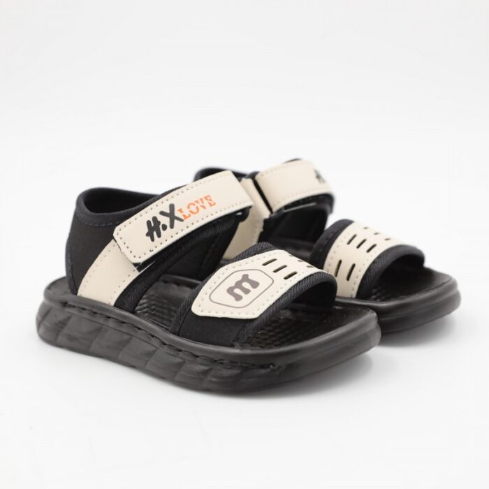 ⁦صندل اطفال ولادي مع لاصق لون اسود وبيج⁩ - الصورة ⁦3⁩