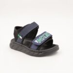 صندل اطفال ولادي مع لاصق لون اسود وكحلي