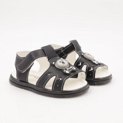 صندل أطفال بتصميم دبدوب لون اسود