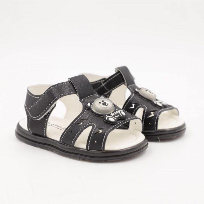 103383379_685ebb6c5d881 صندل أطفال بتصميم دبدوب لون اسود - الصورة 1