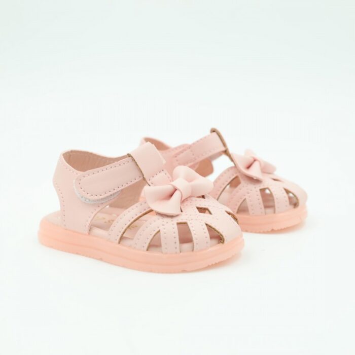 ⁦صندل اطفال بناتي بتصميم ببيونه لون زهري⁩ - الصورة ⁦4⁩