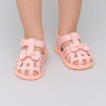 ⁦صندل اطفال بناتي بتصميم ببيونه لون زهري⁩ - الصورة ⁦5⁩