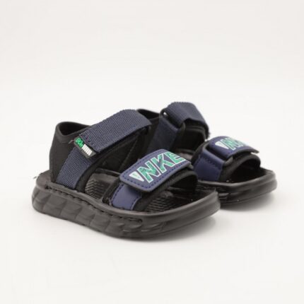 صندل اطفال ولادي مع لاصق لون اسود وكحلي