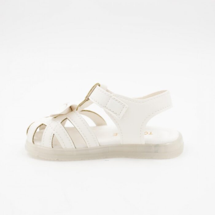 ⁦صندل اطفال بناتي بتصميم ببيونه لون ابيض⁩ - الصورة ⁦2⁩