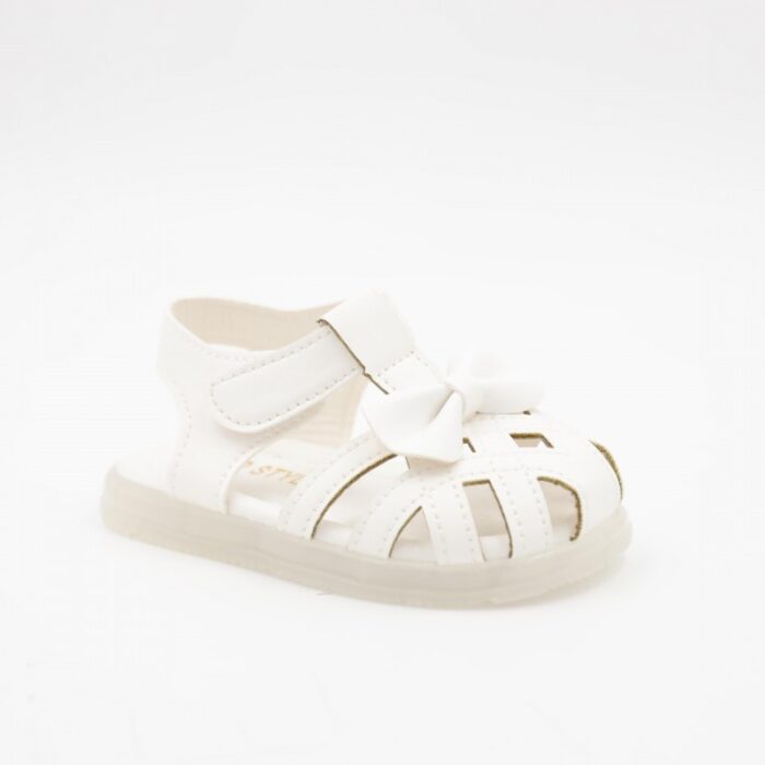 ⁦صندل اطفال بناتي بتصميم ببيونه لون ابيض⁩ - الصورة ⁦5⁩