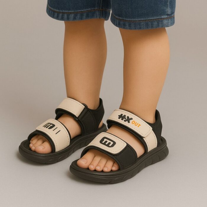 ⁦صندل اطفال ولادي مع لاصق لون اسود وبيج⁩ - الصورة ⁦6⁩