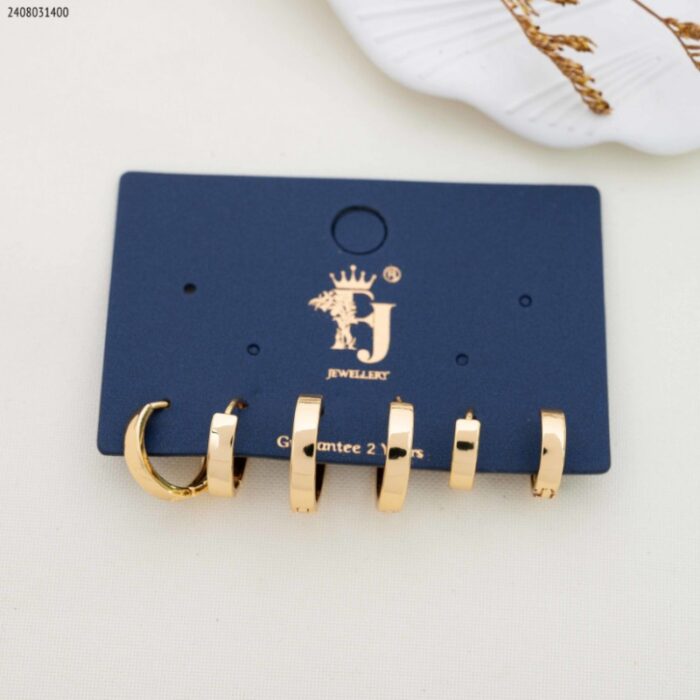 103383579_685ebda8aa736 مجموعة أقراط شكل حلقات لون ذهبي - الصورة 1