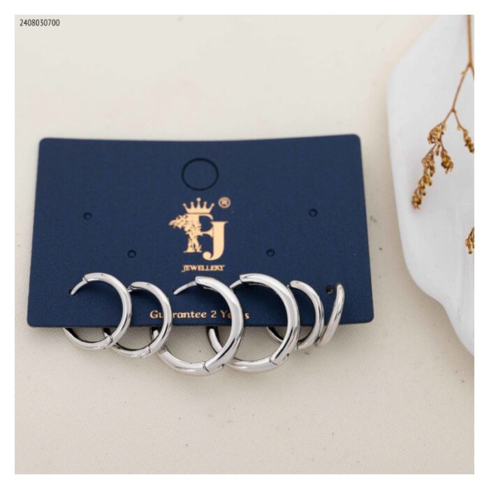 103383603_685ebdbb60471 مجموعة أقراط شكل حلقات لون فضي - الصورة 1