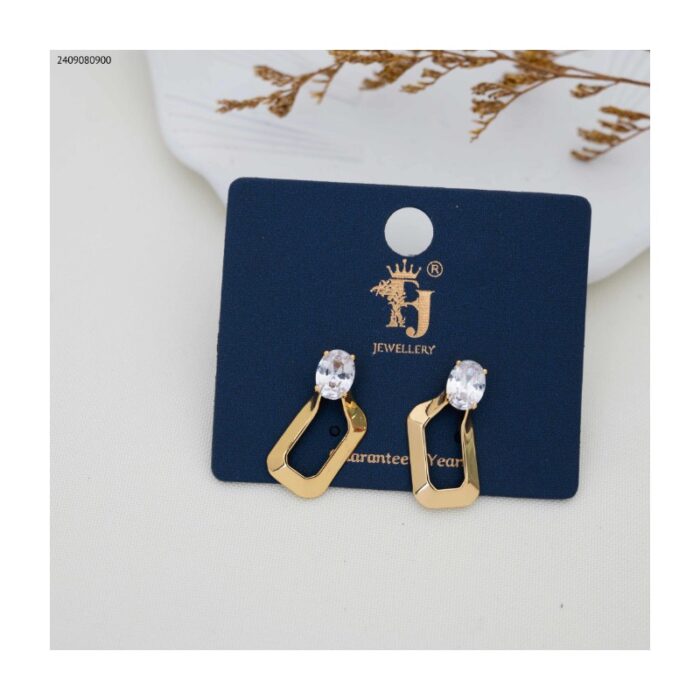 103383604_685ebdbb8f3e7 حلق بشكل غير منتظم مع خرزة لون ذهبي - الصورة 1