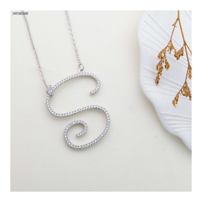 103383635_685ebdf380436 سلسال حرف s زركون لون فضي - الصورة 1