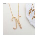 سلسال حرف N زركون لون ذهبي